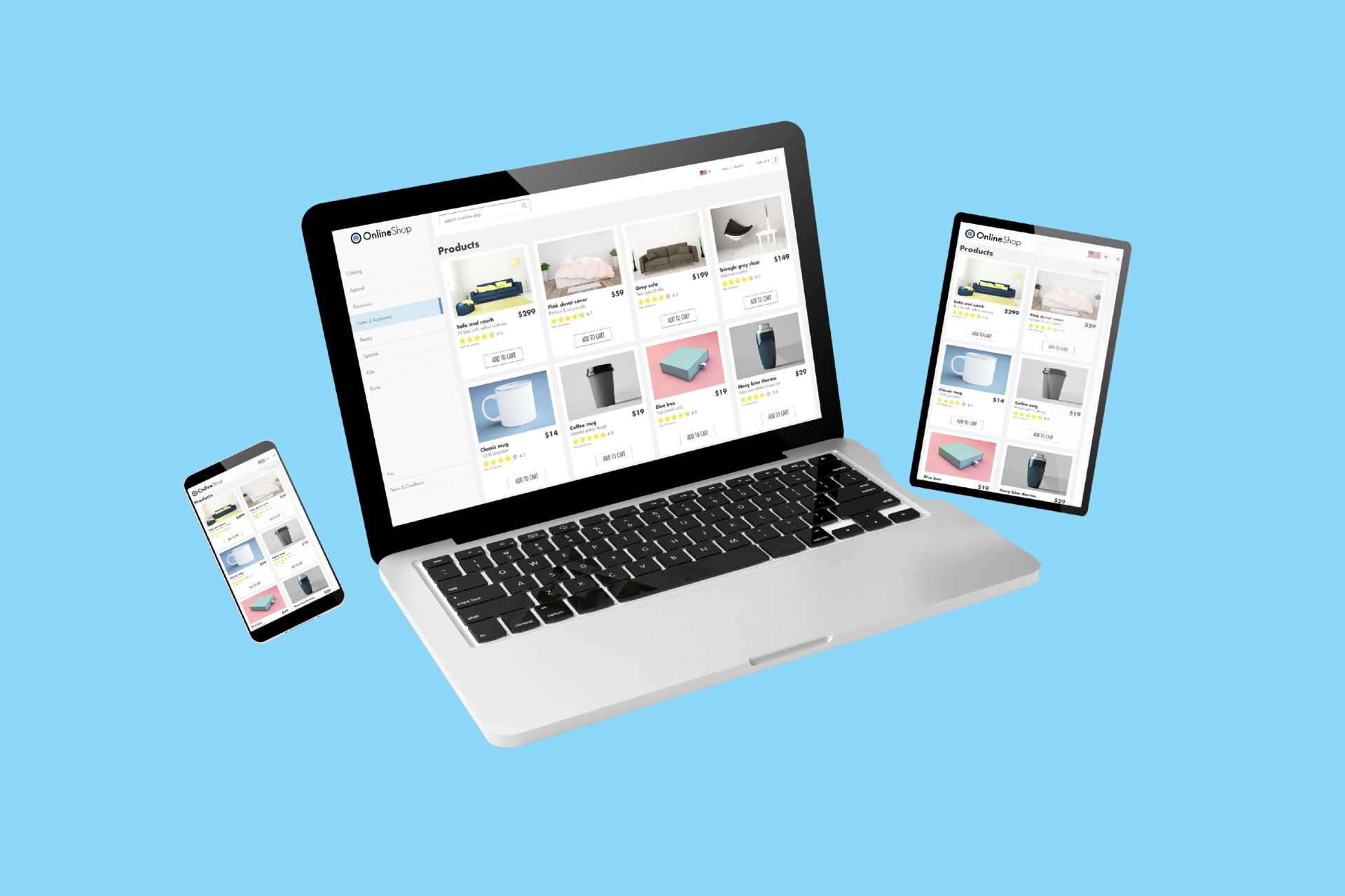 Creating an e-shop with custom design: Rich features, security, and reliability